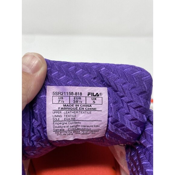 Fila Women's Size 7.5 Memory Foam Running Athletic Shoes Orange Purple - Picture 10 of 12